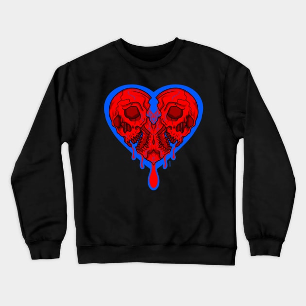 Skull heart Crewneck Sweatshirt by Chillateez 